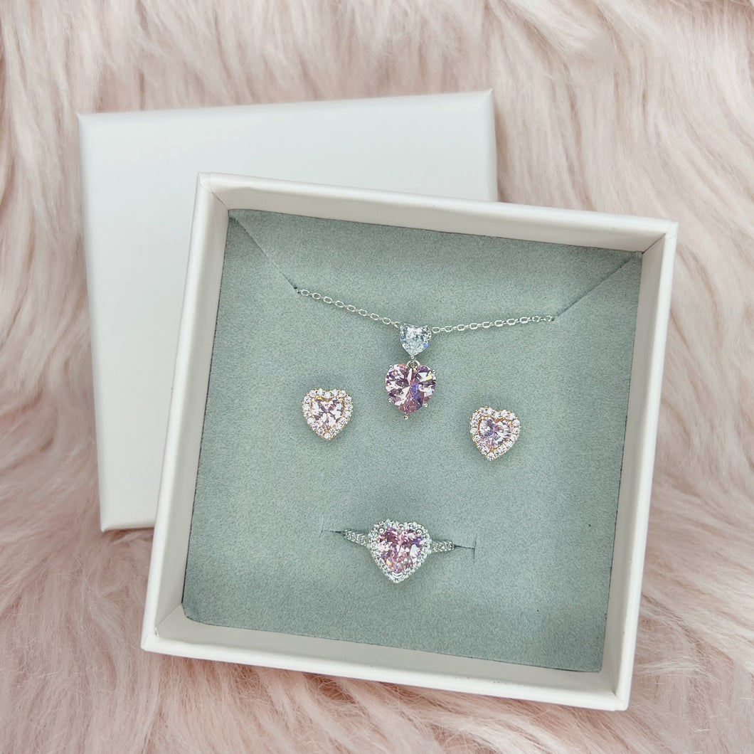Pink Hearts Jewellery Set